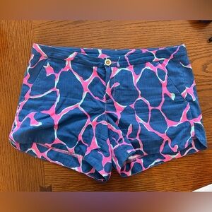 Lilly Pulitzer Vibrant Blue and Pink‎ Adie Shorts